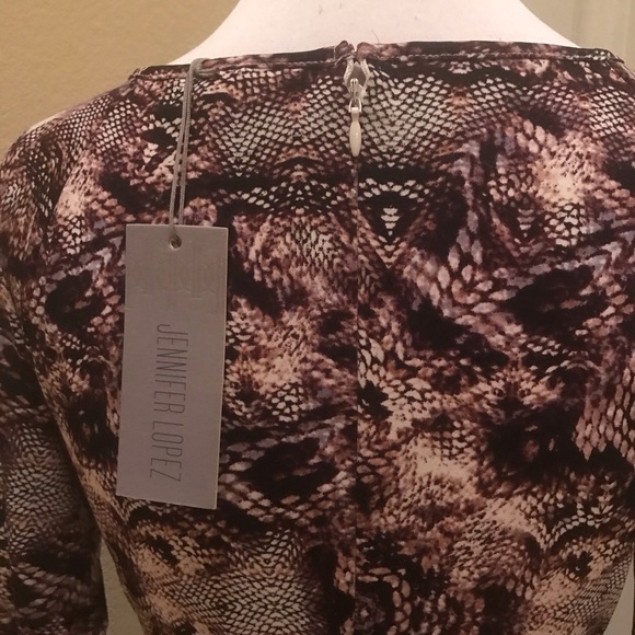 NWT Jennifer Lopez python pattern knit dress with cut out neckline - Picture 4 of 5